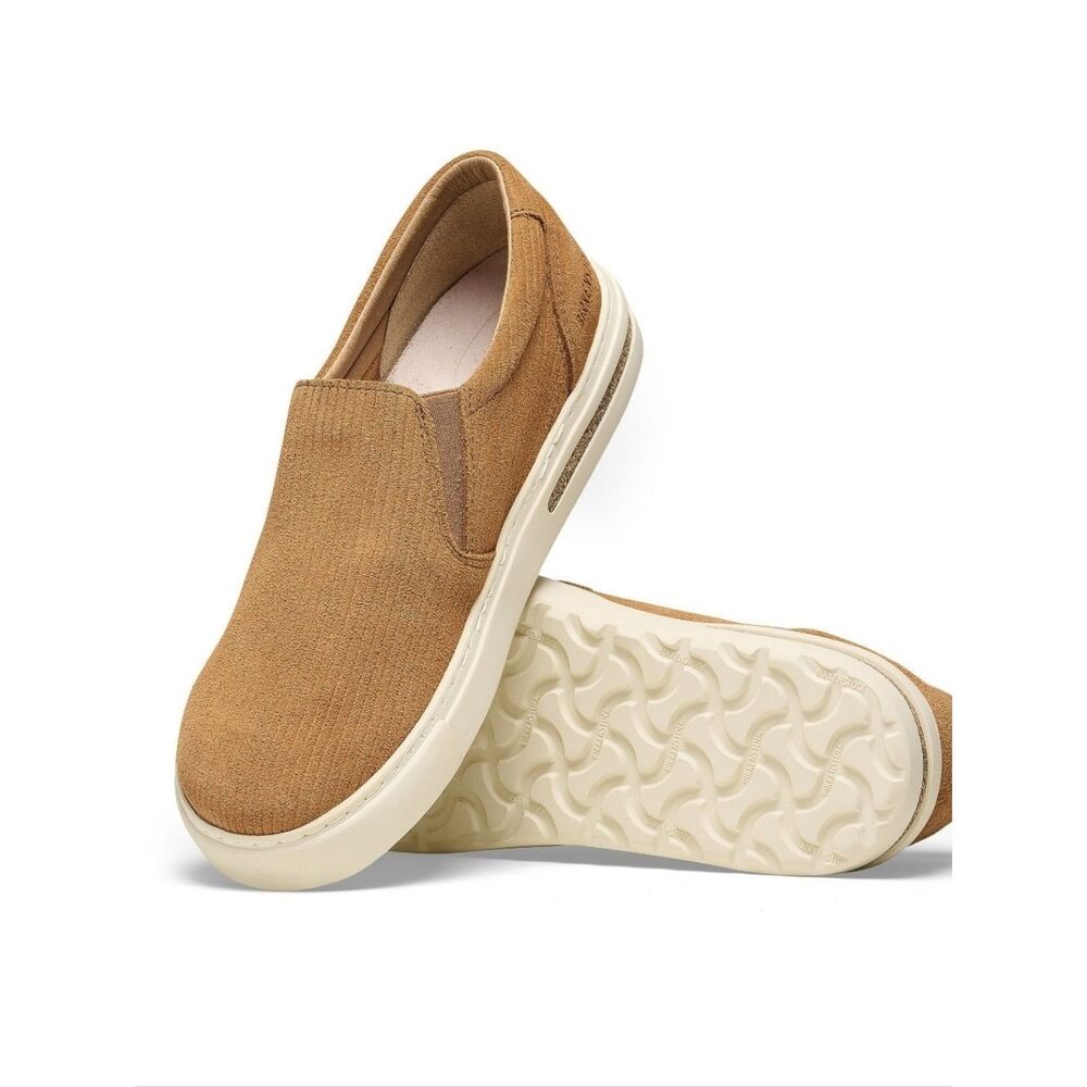 Birkenstock Oswego Suede Leather Shoes- Cork Brown